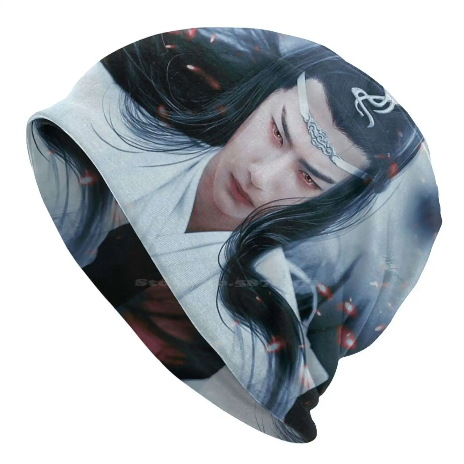 Lan Wangji Unisex Thin Knitted Beanie 20D Diy Hats Lan Wangji Wang Yibo The Untamed Modaozushi