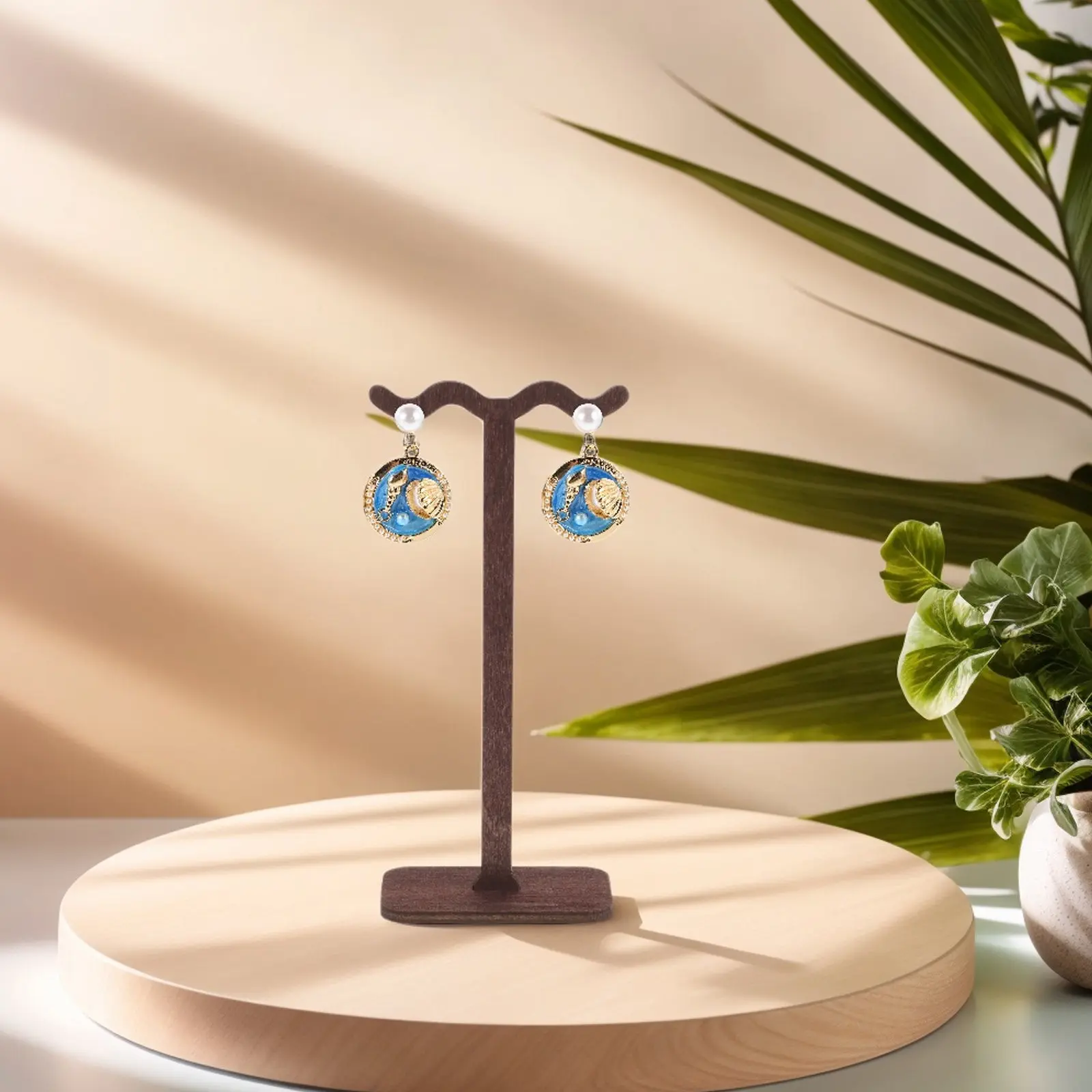 

Mini Creative Wooden Earring Organizer Holder Stylish Jewelry Display Stand for Home Storage Rack Earring Organiser