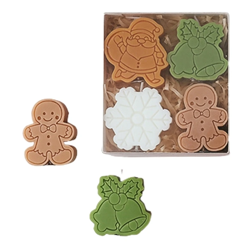 4Pcs/set Christmas Set Lovely Snowman Scented Gingerbreads Man B03D