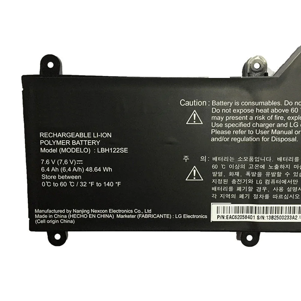 LBH122SE 7.6V 48.64Wh Original Laptop Battery for LG Ultrabook U460 U460-G U460-K.AH5DK U460-M.AFB5L U460-K.AH50K