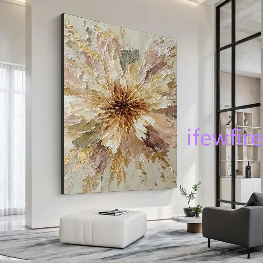 Home Abstract Oil Painting On Canvas Handmade Mural Thick Layer Flower Wall Art Picture For Home Living Room Decor Image Artwork