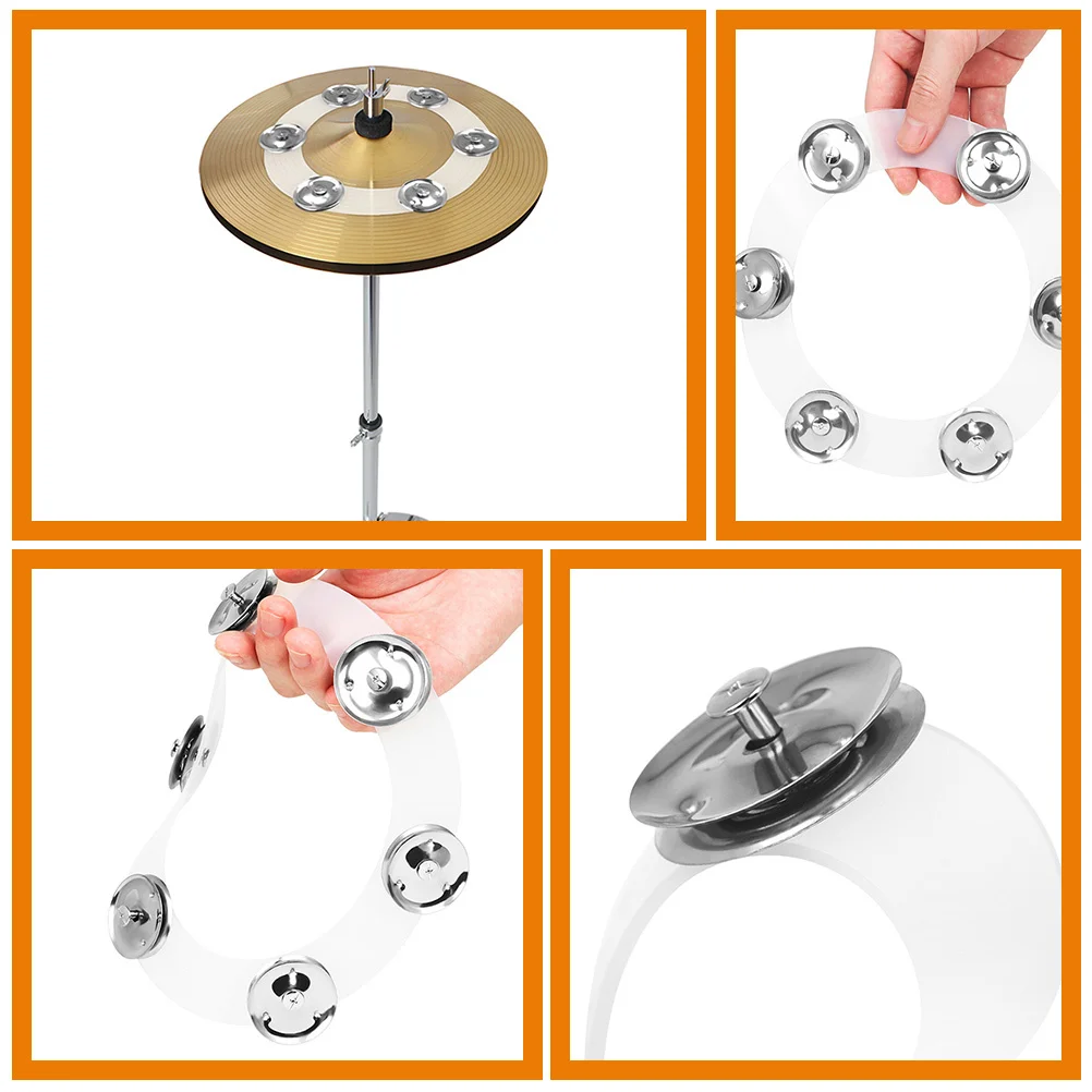 الصنج تشينغ الدائري قابل للتركيب مرحبا قبعة الدف 6 جلجل مجموعة طبلة الصنج ملحق لينة هش الصوت الصنج تشينغ الدائري