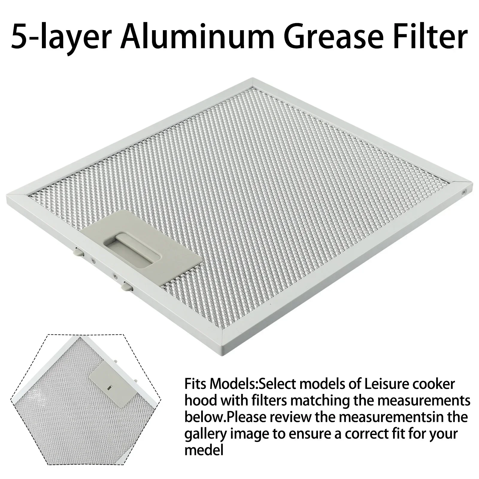 Cooker Hood Filters Vent Filter Range Hood Metal Mesh Extractor Grease Filter 1PCS 5 Layers Silver Stainless Steel
