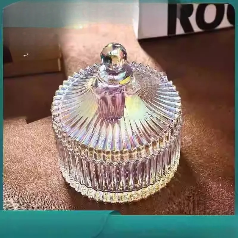 

Faionable Glass Bowl Dert Bowl with Lid Swallow's Nest Bowl Fruit Salad Bowl Drunken Simp Bowl Sugar Pot Seasoning Bowl