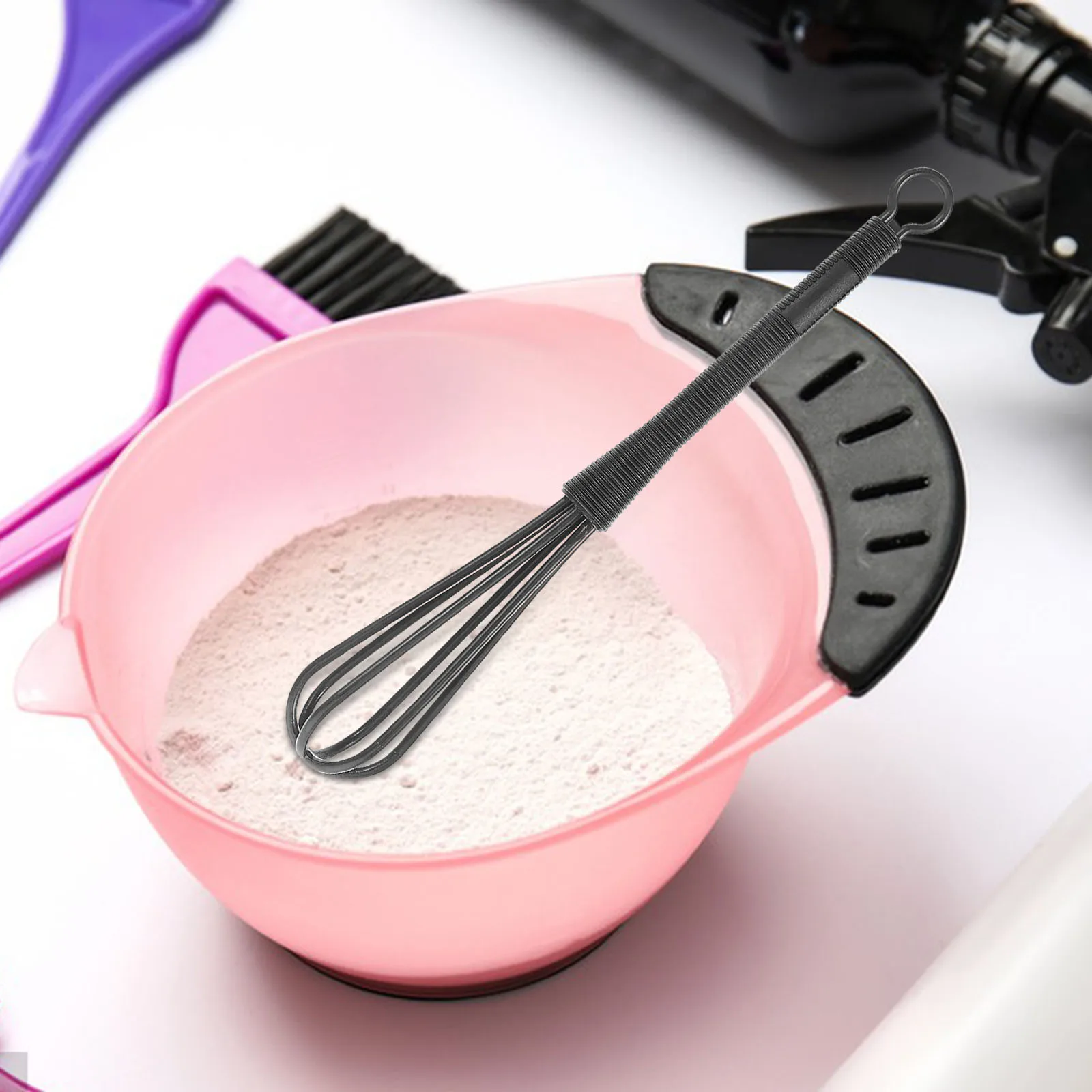 

5 шт., профессиональный венчик для смешивания краски для волос, легкий портативный миксер для кухонной утвари для яиц и крема, универсальный пластиковый инструмент для смешивания