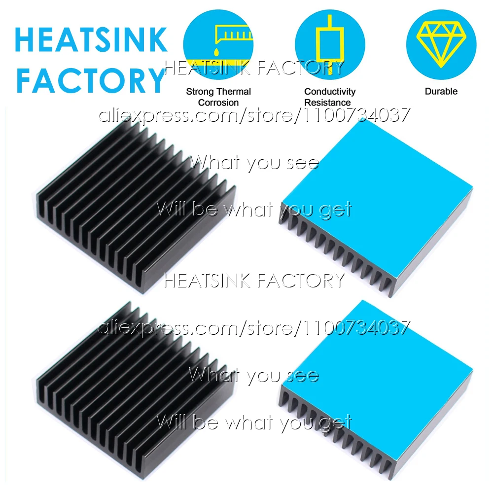 40x40x11mm Black Aluminum Heatsink Cooling Radiator for Electronic IC Chip MOS RAM AMD CPU LED Cooler Heat Dissipation