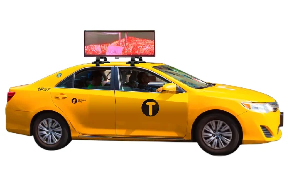 OutdoorWaterproof Scrolling Double Sided Taxi LED Sign P5  Car Advertising Taxi Top Screen LED Display for Taxi Car