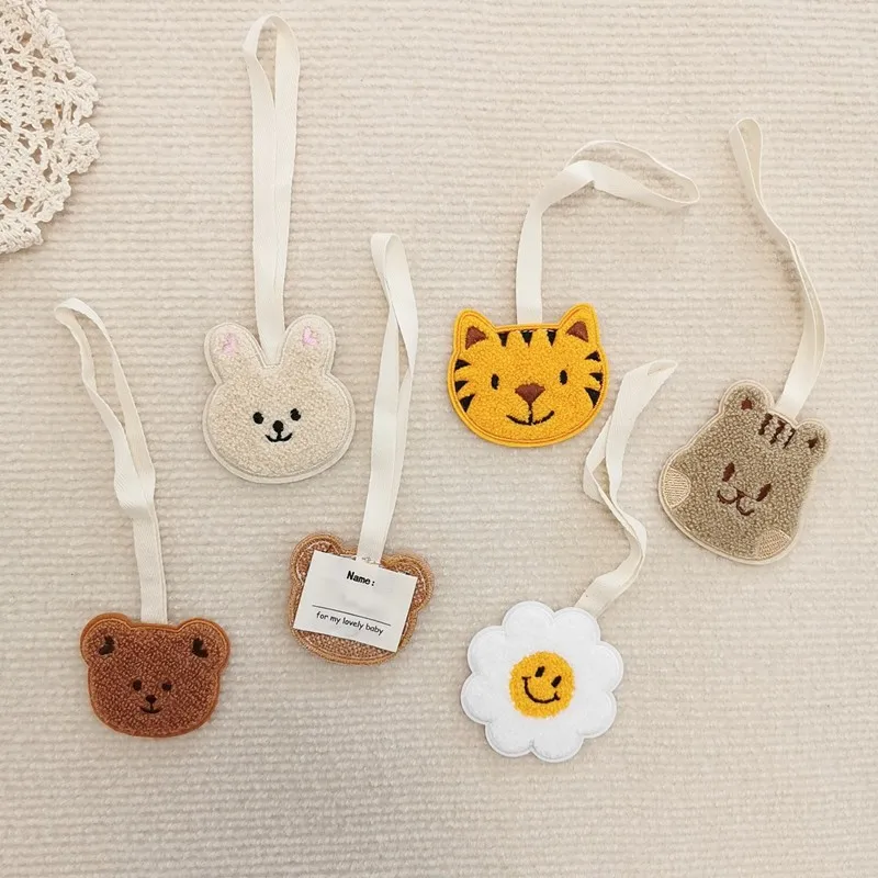 Unique Exquisite Embroidery Tiger Keychain For Bag Pendant Cute Small Bear Keychain  With Name Tag Keyrings Car Keys Wholesale