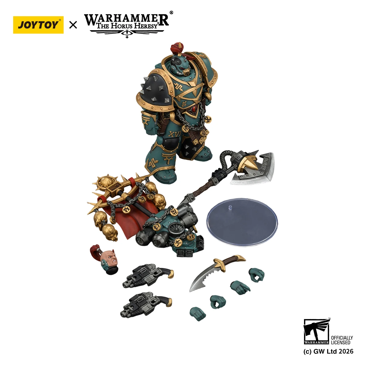 Fotografia 7: [EM ESTOQUE] JOYTOY Warhammer 30K 1/18 Figura de Ação Sons of Horus Dark Emissary Consul & Vheren Ashurhaddon 2PCS Modelo Anime
