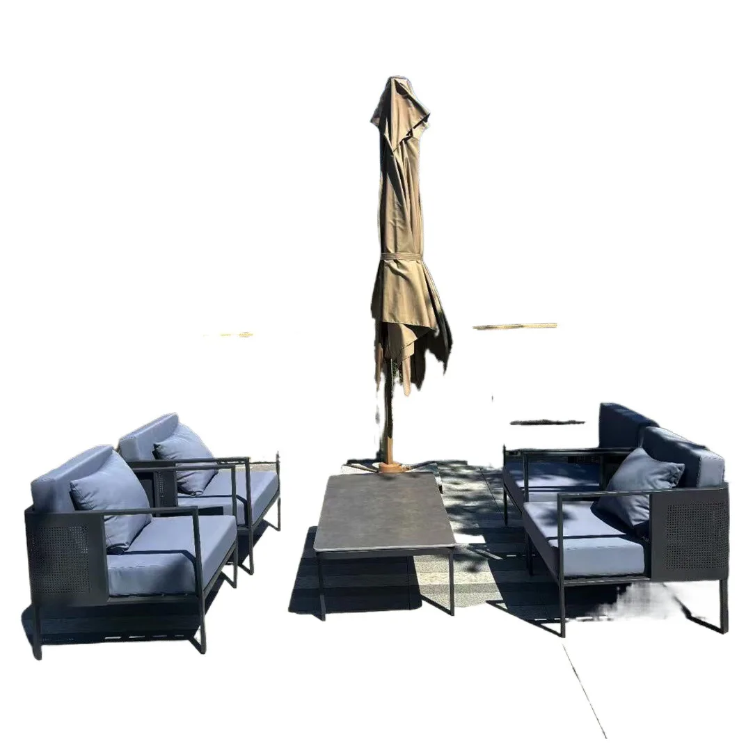 Outdoor courtyard garden sales department viewing sofa waterproof and sunscreen aluminum alloy stainless steel combination sofa