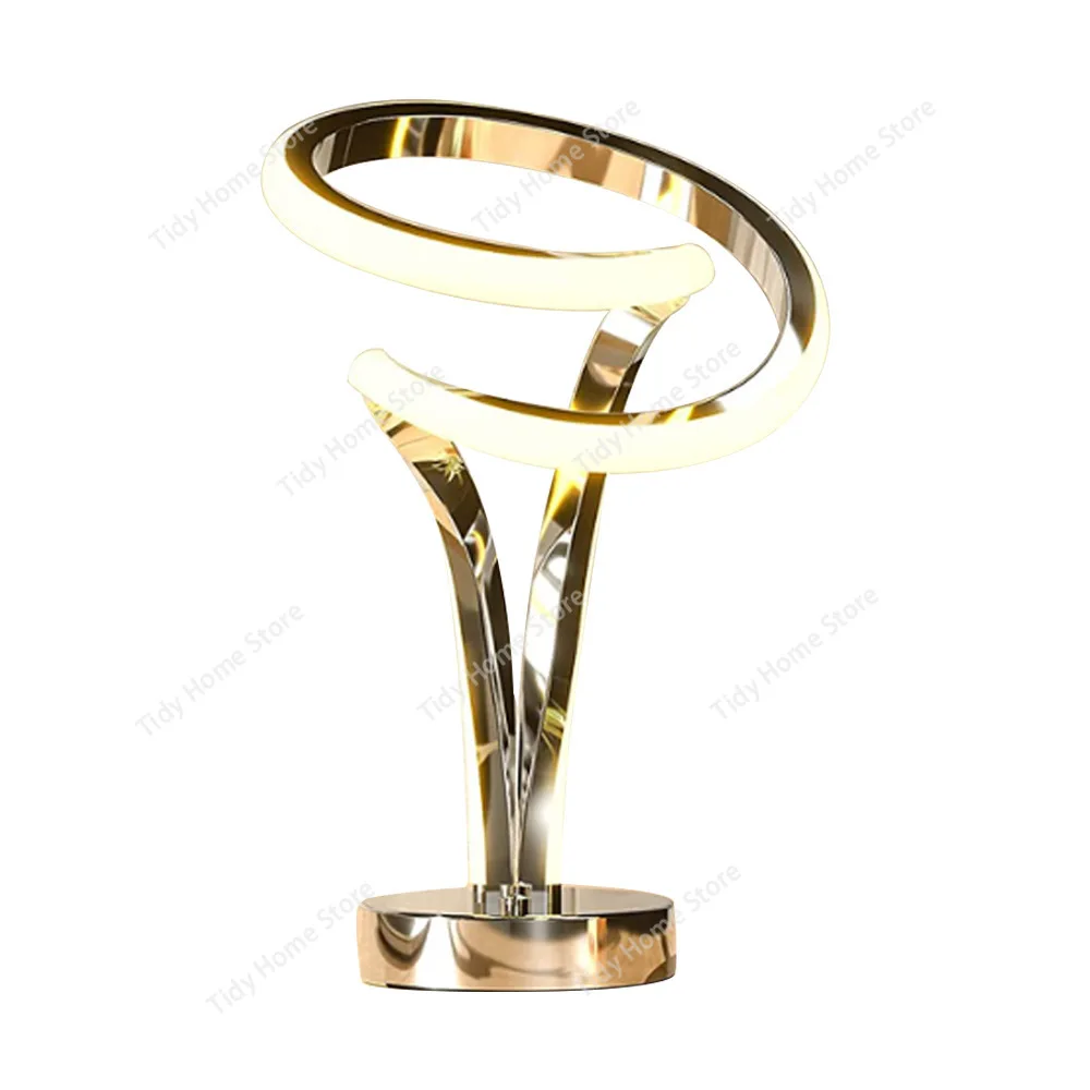 

Modern Spiral RGB Desk Lamp, Touch Control Dimmable LED Nightstand Lamp, Unique Living Room Lamp, Color-Changing Lamp Ideal Gift