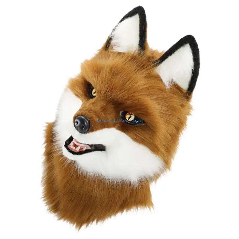 

652B Realistic Wolf Head Mask Hat Breathable Full Coverage Hat for Halloween Cosplay