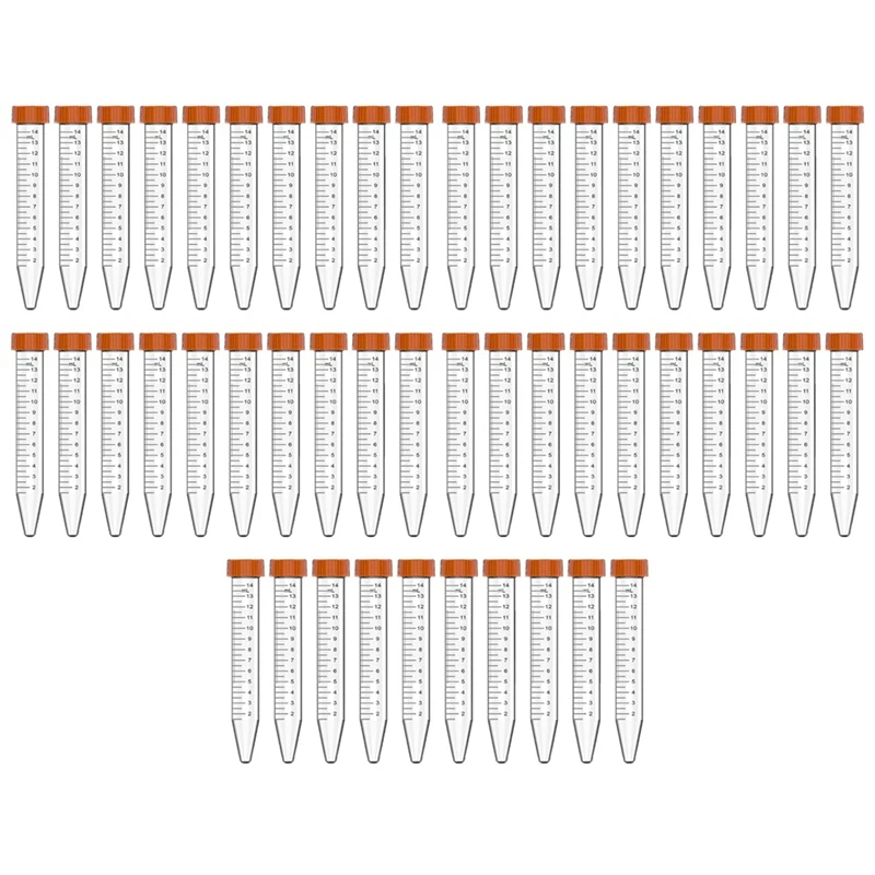 15ML Conical Centrifuge Tubes 50 Pcs Sterile Tubes With Leak-Proof Screw Caps,Conical Tubes With Graduations In Black