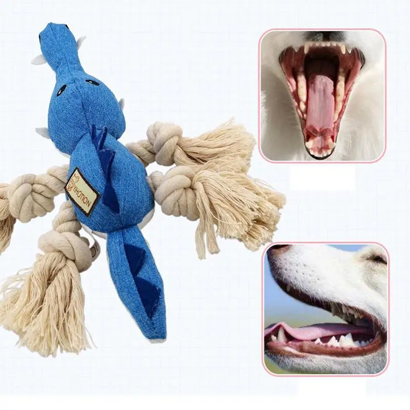 Juguetes de peluche para perros con chirriantes, nudo de cuerda de algodón, resistente a las mordeduras, interactivo para masticar, Limpieza de dientes