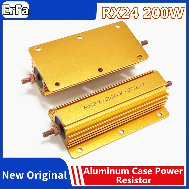 

1PCS RX24 200W Aluminum Power Metal Shell Case Wirewound Resistor 0.1~100K 0.15R 0.5R 0.8R 1R 2.5R 8R 20R 1K 5K 10K 50K 100Kohm