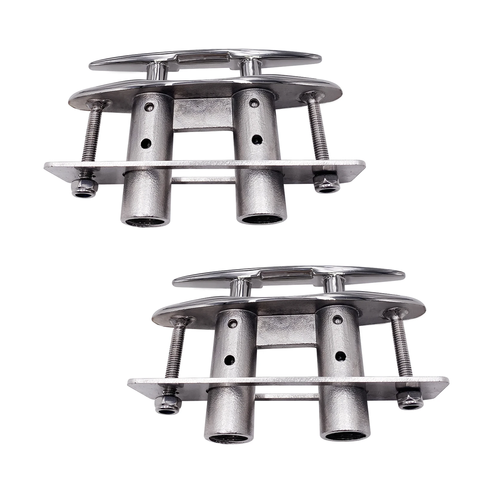 

2 Pcs 5 inch Boat Pull Up Flush Mount Dock Cleat Marine Docking Stainless Steel 316 Pop Up Retractable Mooring Rope Cleat