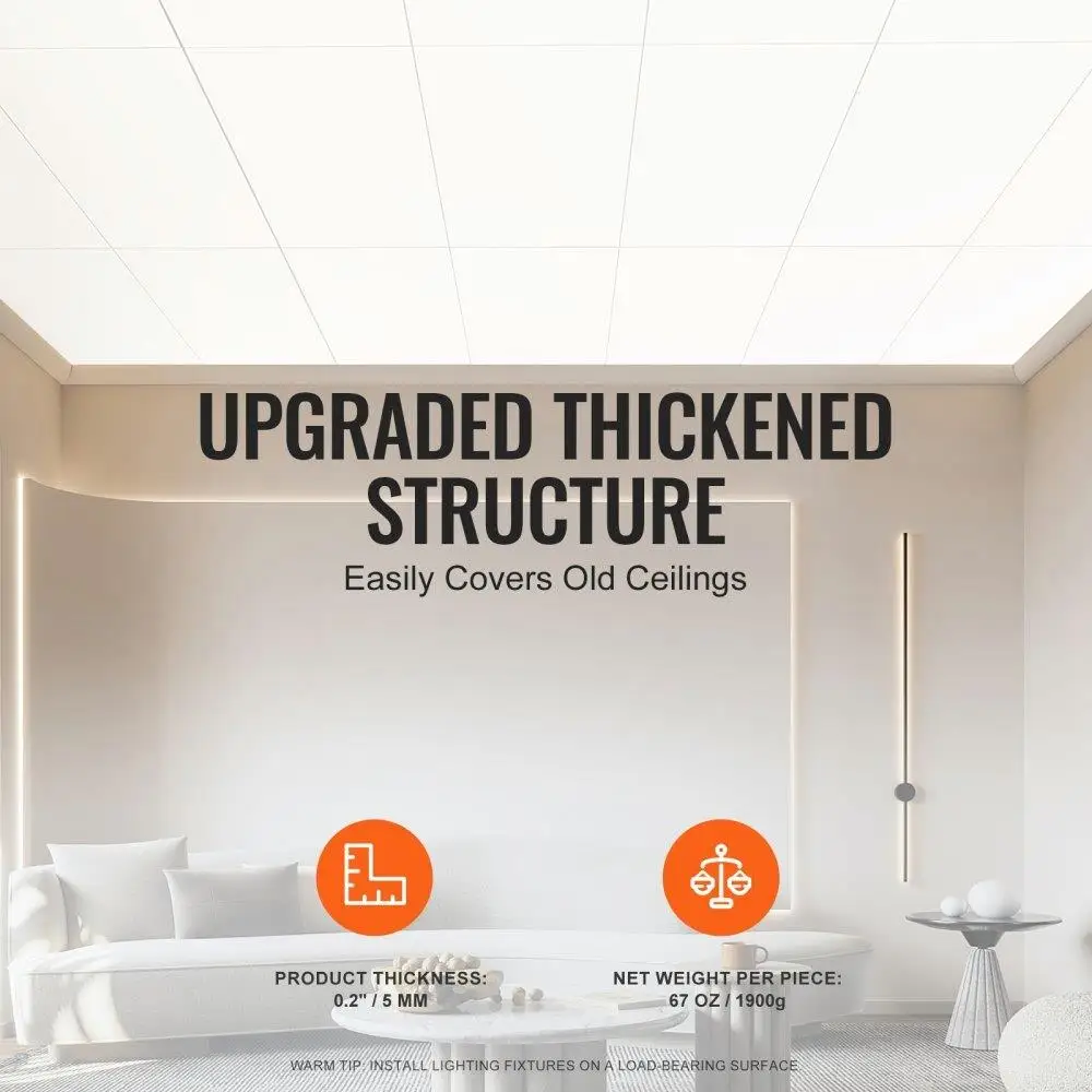 12er-Pack 24x24in PremiumPVC DropCeilingTiles EasyInstallation QuickCutting HomeOfficeDecoration WhitePegPattern Hohe Qualität