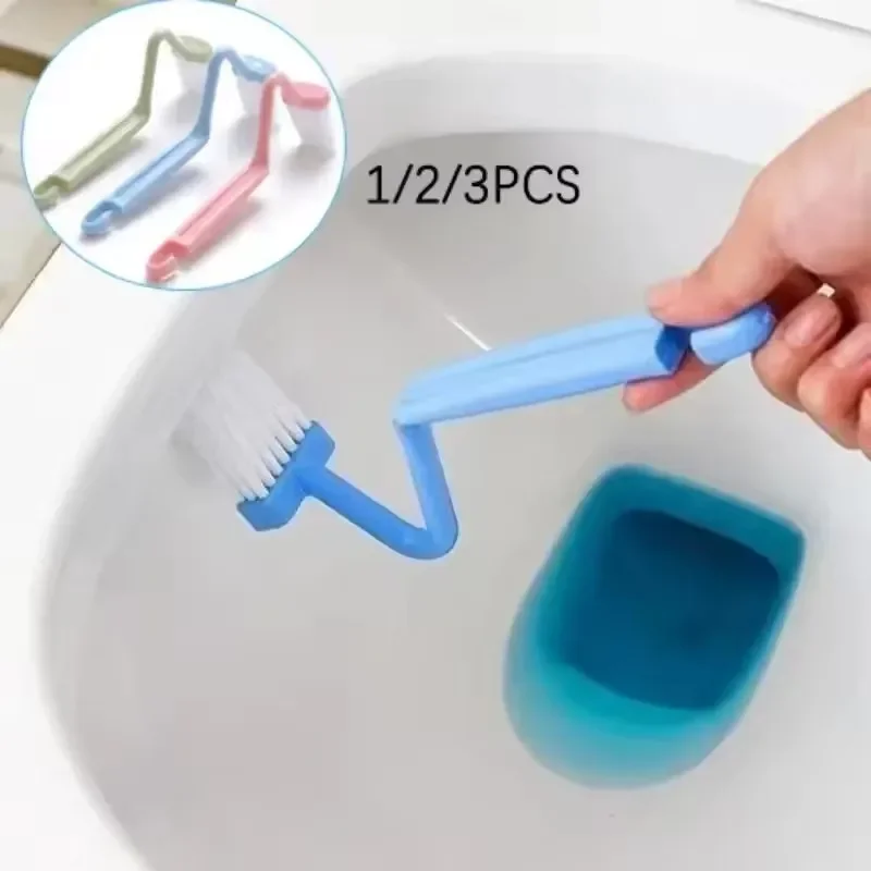 Cepillo de inodoro curvo con mango largo, herramientas de limpieza profunda para el hogar, accesorios de baño, 1/2/3 Uds.
