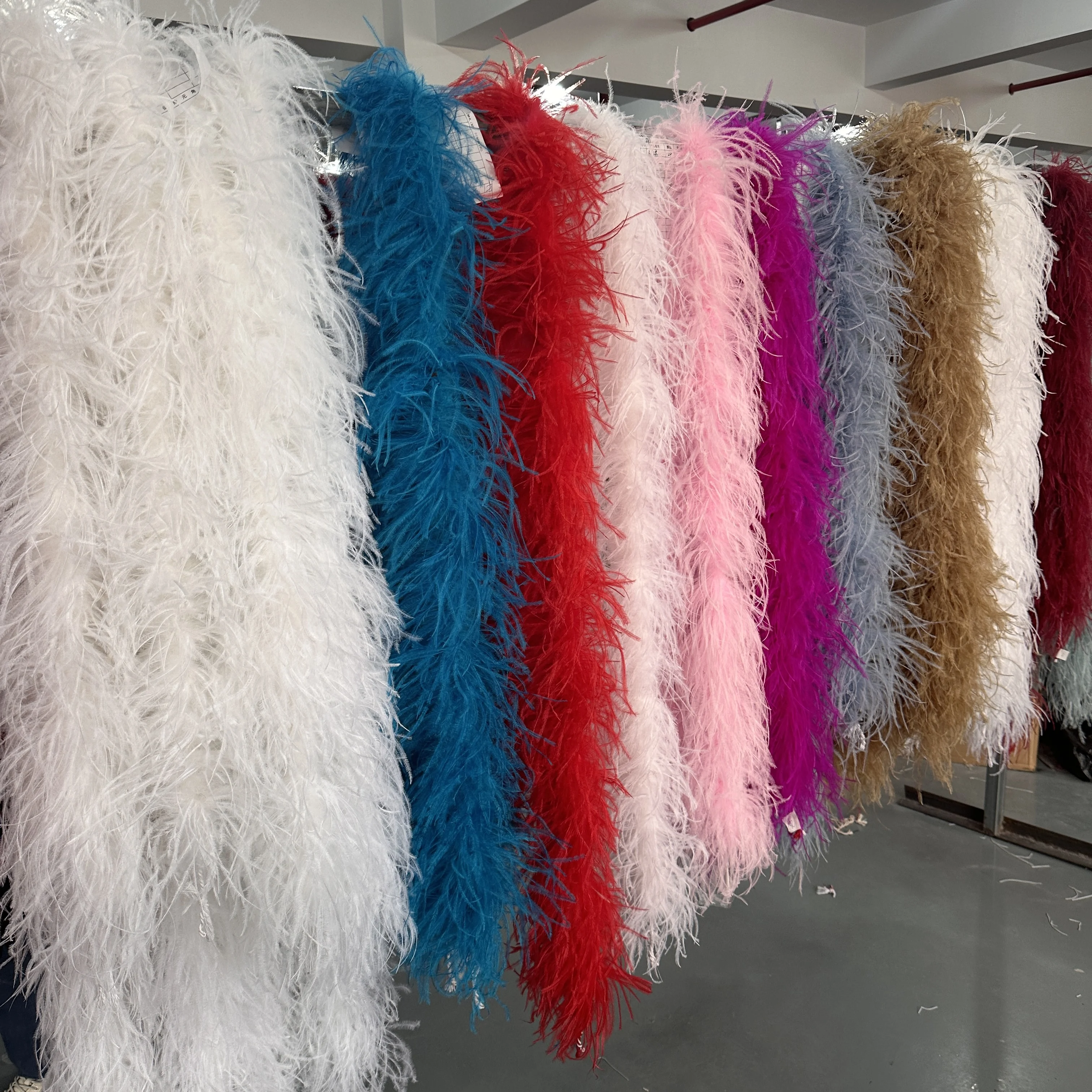 

Длинные мягкие пушистые страусиные перья 2 м, шаль-боа для украшения свадебного платья, 1/2/6/8/10 слой, аксессуар из перьев для рукоделия