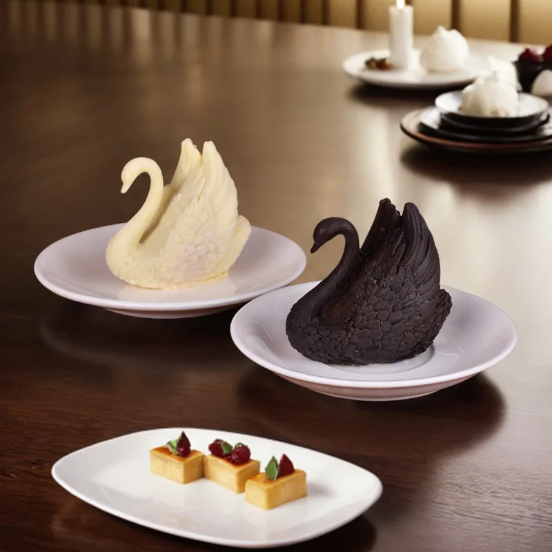 VERIDIAN Swan Chocolate Mousse Cake Silicone Mould DIY Dessert Custard Pudding French Dimensional Baking Moulds