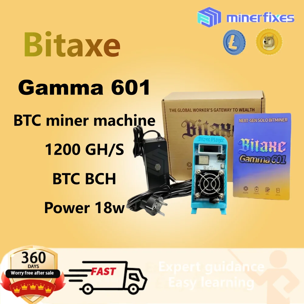 جديد أبيض Bitaxe 601 Gamma 1.2TH/S BM1370 من Antminer S21 Solo Bitcoin عمال مناجم مع الاتحاد الأوروبي PSU Crypto Miner للاستخدام المنزلي عمال المناجم BTC