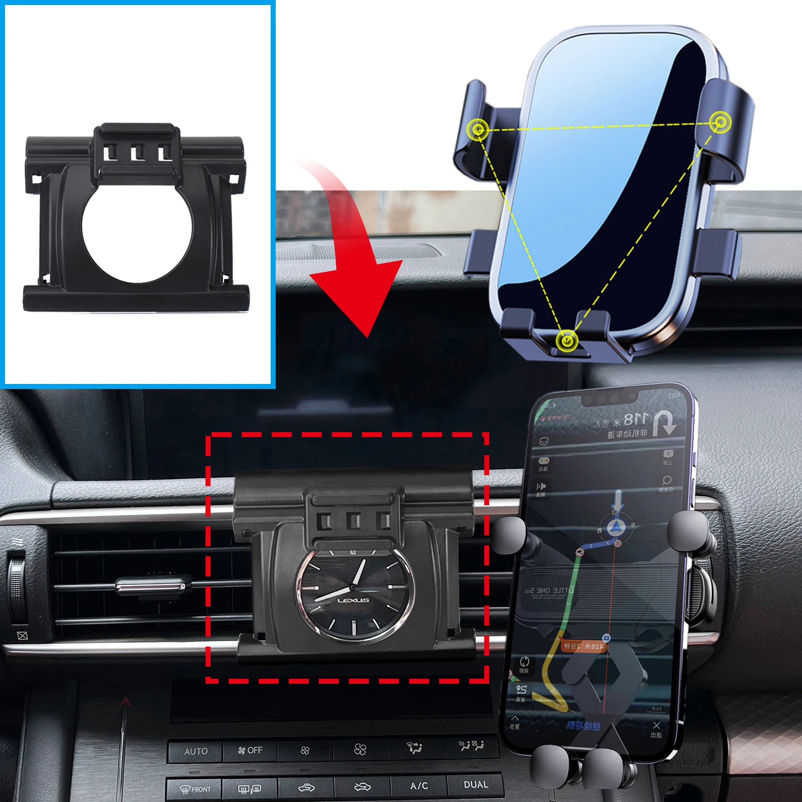 

Stand Auto GPS Bracket Navigation Car Mobile Phone Holder for Lexus IS250 300 350 200T 2013 2014 2015 2016 2017 2018 2019