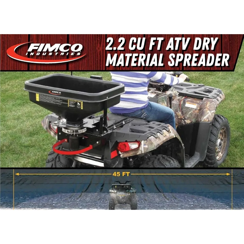 ATV Dry Material Spreader for Distribution & Broadcast, 12V, Polymer Hopper, 145 lbs