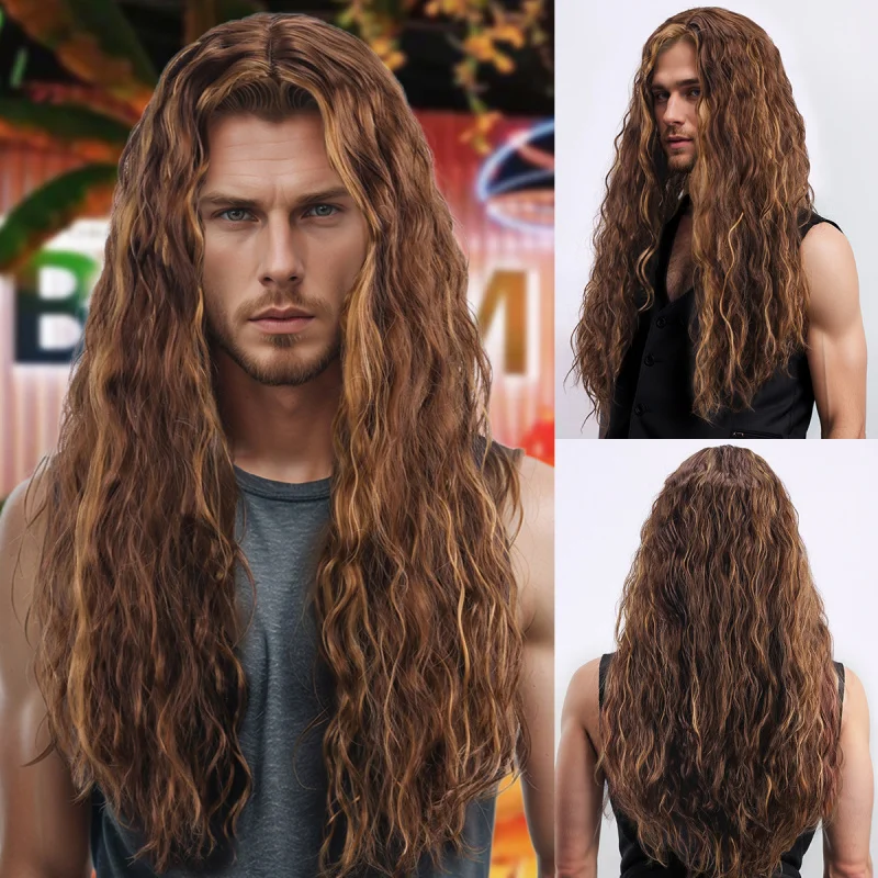 

African fashion wigs for women, middle-parted long curly European and American style, same-day delivery, wholesale
