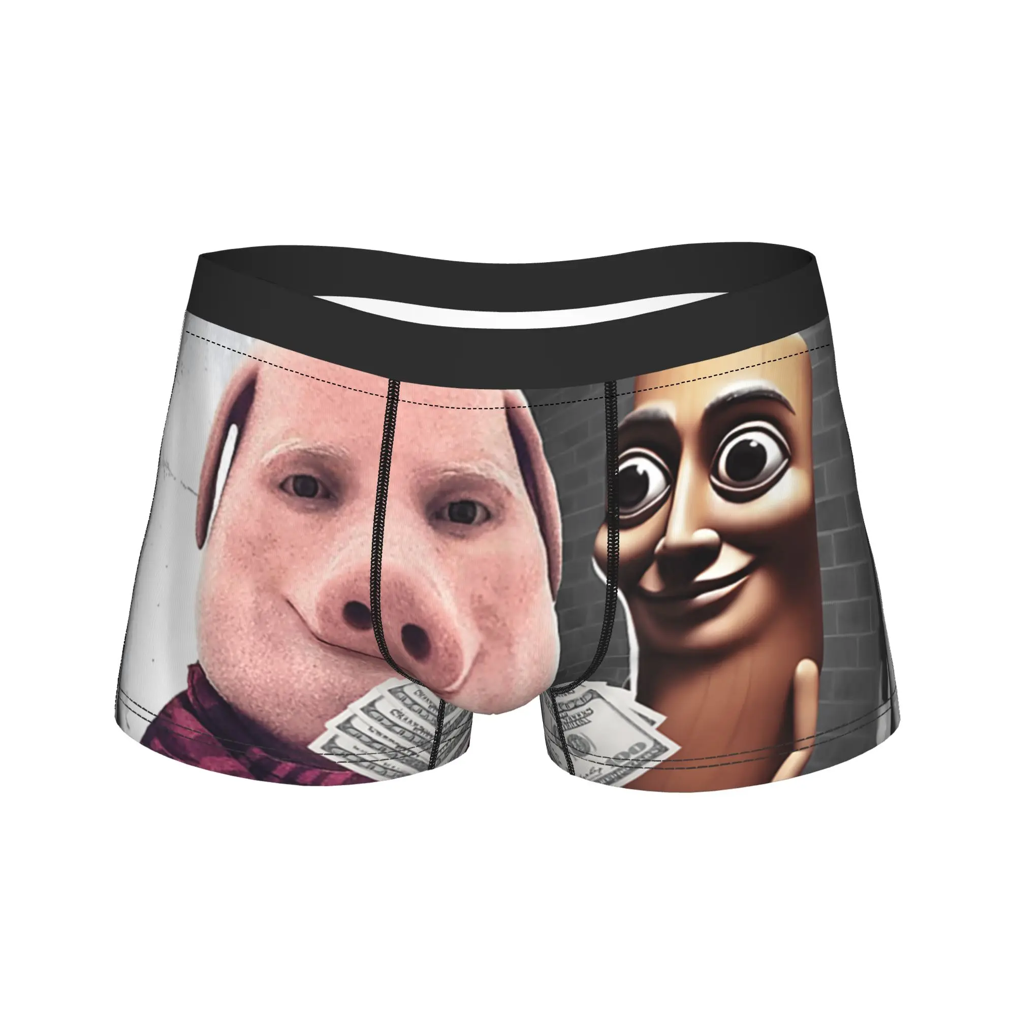 

John Pork and Tung Tung Tung Sahur Front Door Motion Underwear Novelty Underpants Print Boxer Brief Male Pouch Plus Size Trunk