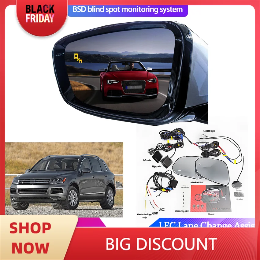 Car Blind Spot Monitoring for Volkswagen VW Touareg 2011-2018 BSD BSM Detection System Park sensor Assistant Driving Security