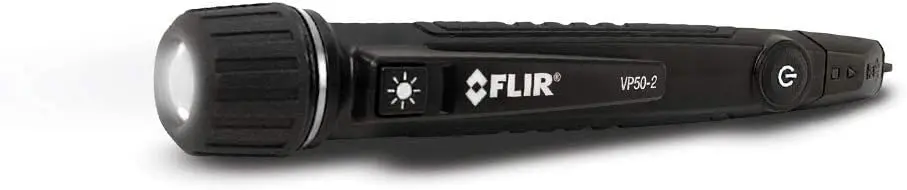 

Non-Contact Voltage Detector with Light, Vibration, Beeper Alarms and LED Flashlight