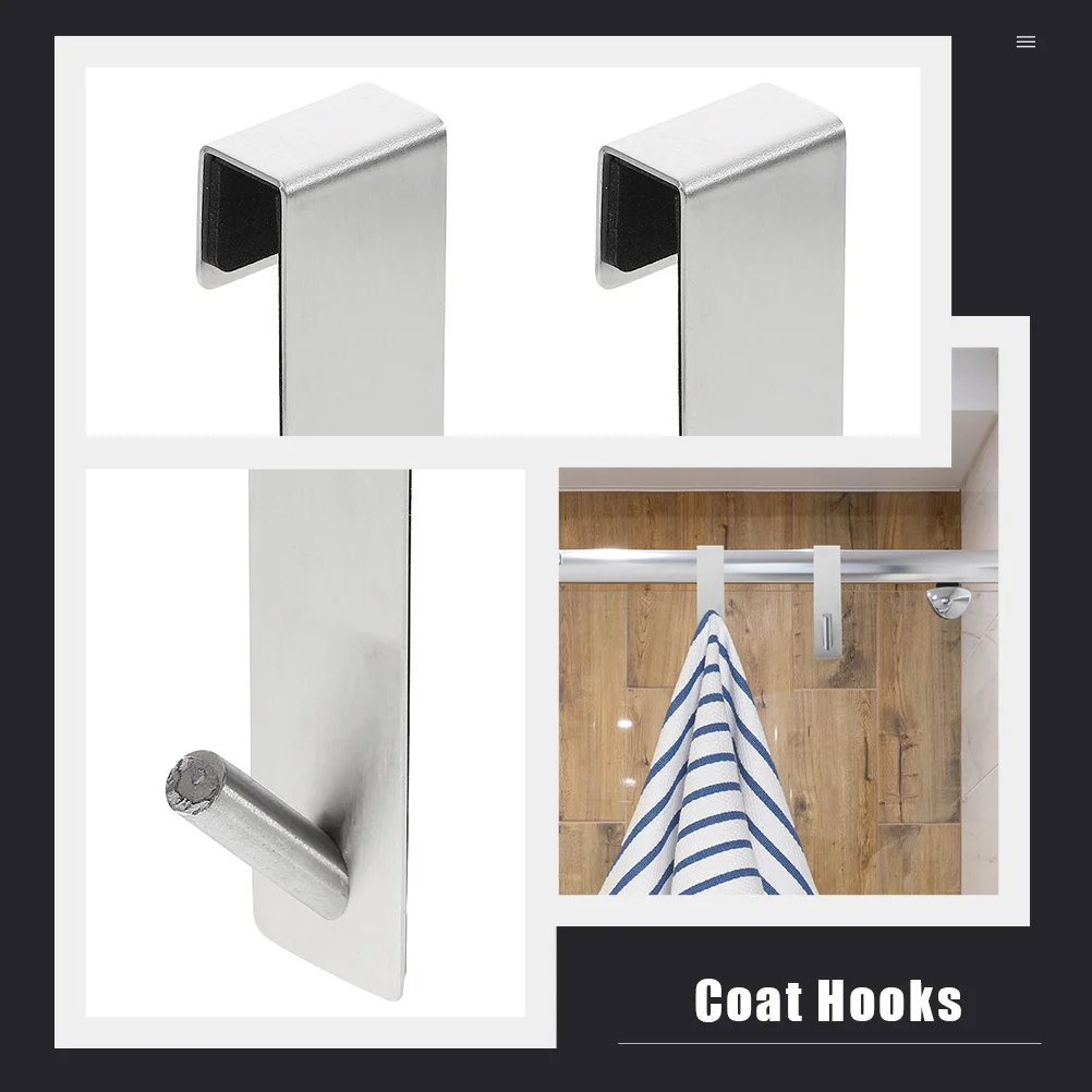 

2 шт. прочная вешалка-органайзер, крючки над дверным крючком, органайзер для хранения, сверхмощные крючки для полотенец, пальто для задней двери ванной комнаты