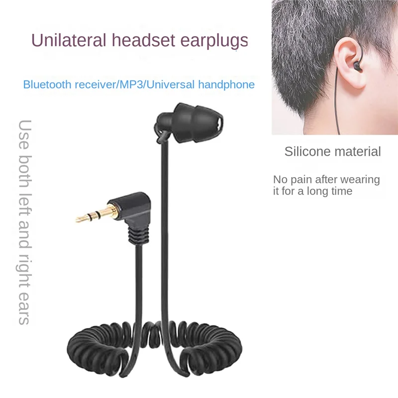 Excellent-3.5Mm Spring Earphones Single Side Headphones Earbuds Wired Headset For Mobile Phone MP3 Computer