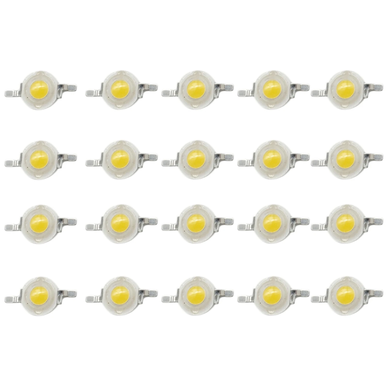 20 piezas-diodos Led de alta potencia, 1W, brillo Ultra brillante 3000K 100-120Lm, cuentas de lámpara Led blancas cálidas