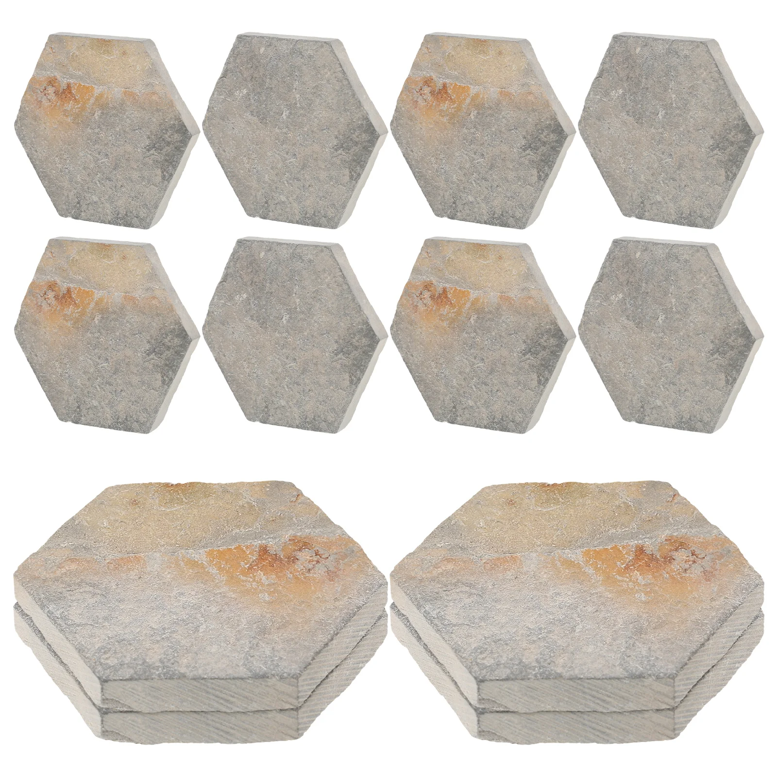 

10pcs Fish Tank Decorative Bricks Natural Rock Slices Aquarium Landscaping Reptile Terrarium Decor TORTOISE Climbing Ramp