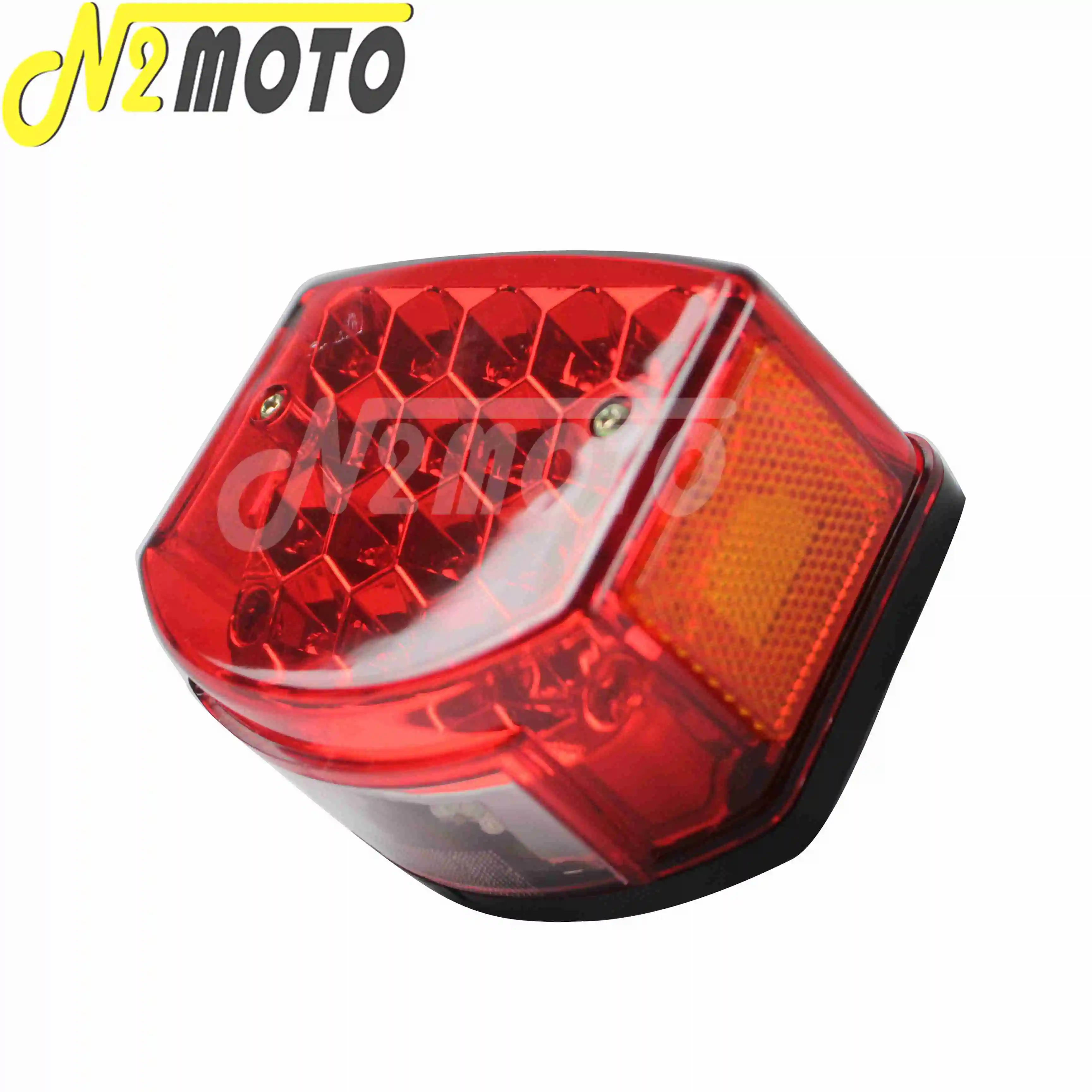 12V Red LED Motorcycle Taillight License Plate Light Tail Brake Stop Lamp Reflector Indicators for Minsk 125 cc Carpathians 50cc