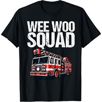 Funny Wee Woo Squad Fire Truck Adults T Shirts Men Women Cotton Humor Streetwear Tee Shirt Short Sleeve Unisex Loose Clothing