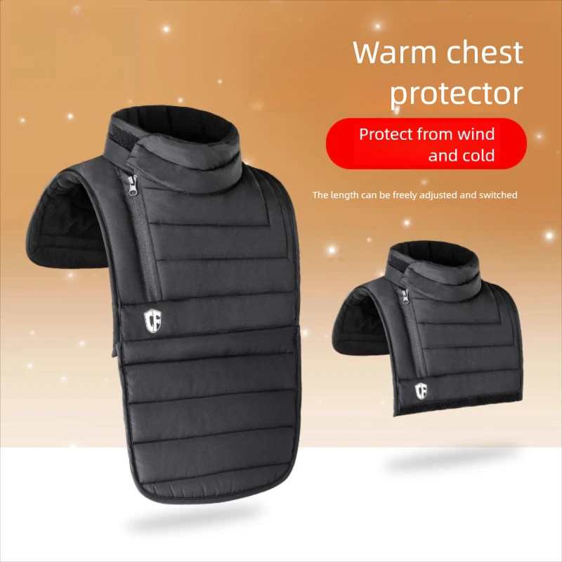 Winter Motorcycle Riding Windproof Chest Protector Detachable Warm Waterproof Cold-Proof Outdoor Skiing Head Cover Neck Gaiter