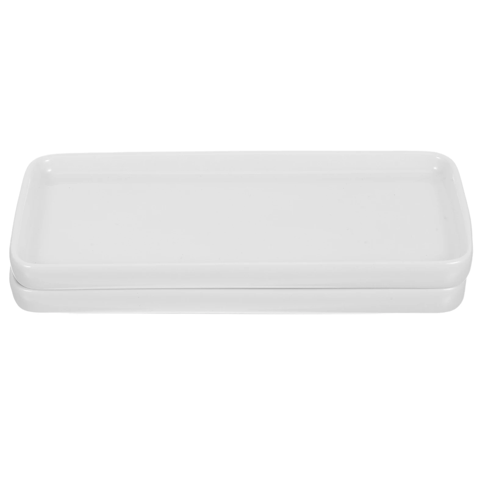 

2 Pcs Rectangular Premium Ceramic Storage Tray Bathroom ganizer Jewelry Dish Holder For Home Bar Hotel Decor Gift
