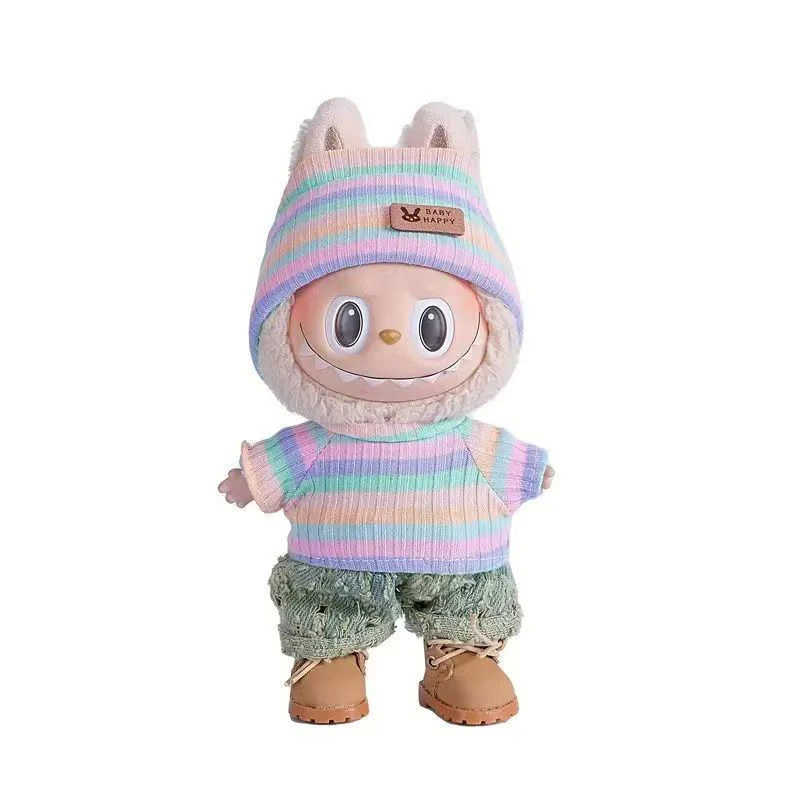 

17 см одежда для лабу, наряд, плюшевая кукольная одежда, милая одежда с макаронами, детский подарок «сделай сам», одежда для собак, аксессуары для волос v1 v2, одежда