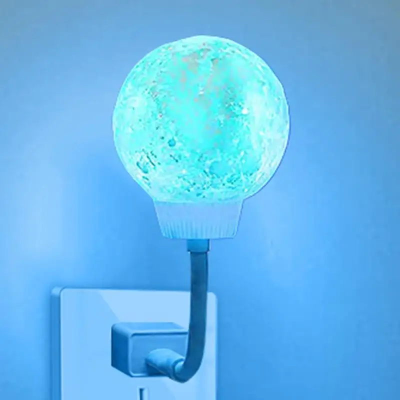 USB Moon Night Light Voice Activated Moon Bedside Lamp 3 Colors Changing Night Light Suitable For home Bedroom Decoration