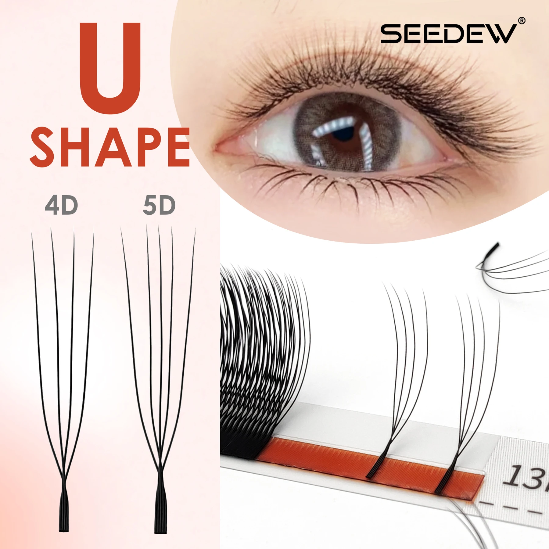 SEEDEW 3D/4D/5D U Shaped Eyelash extension ขนตาปลอมระดับพรีเมียมขนตาปลอมแบบนุ่มแต่งหน้า