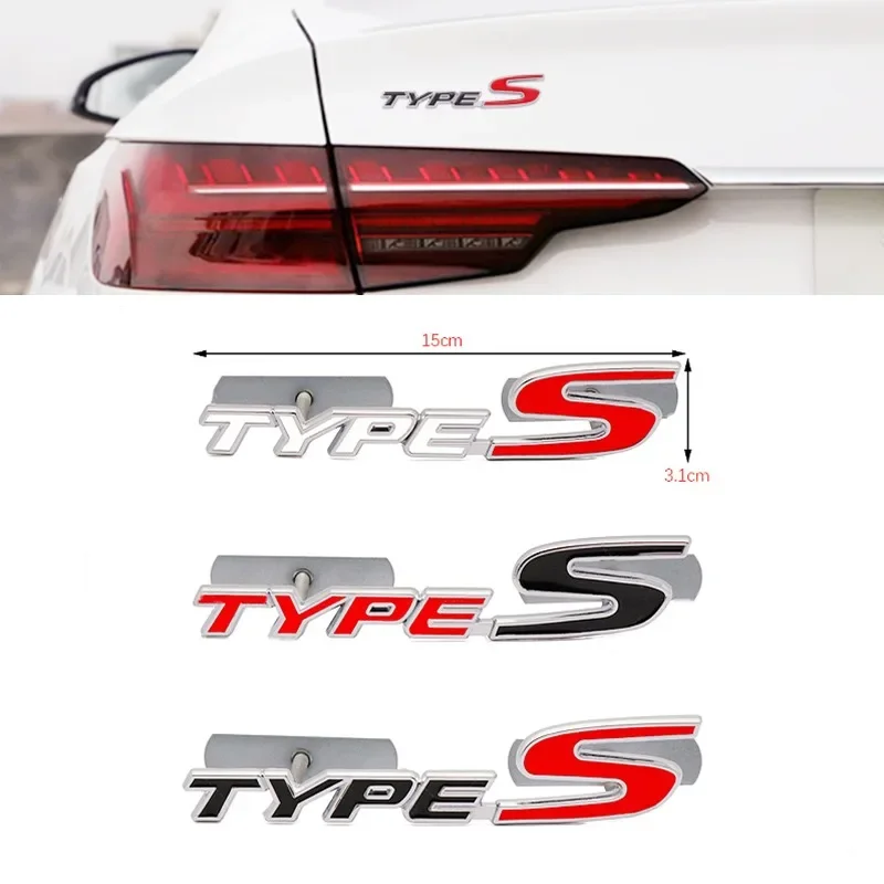 

3D Metal Type S Front Grill Car Emblem Rear Trunk Badge Sticker Decal For Honda Civic Types CRV HRV Accord Fit Accessories