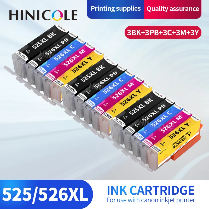 

HINICOLE PGI 525XL CLI 526XL картридж для Canon 525 526 XL, совместимый с PIXMA iP4850 iP4950 MG5150 MG5250 MG6150 MG8150 MX885