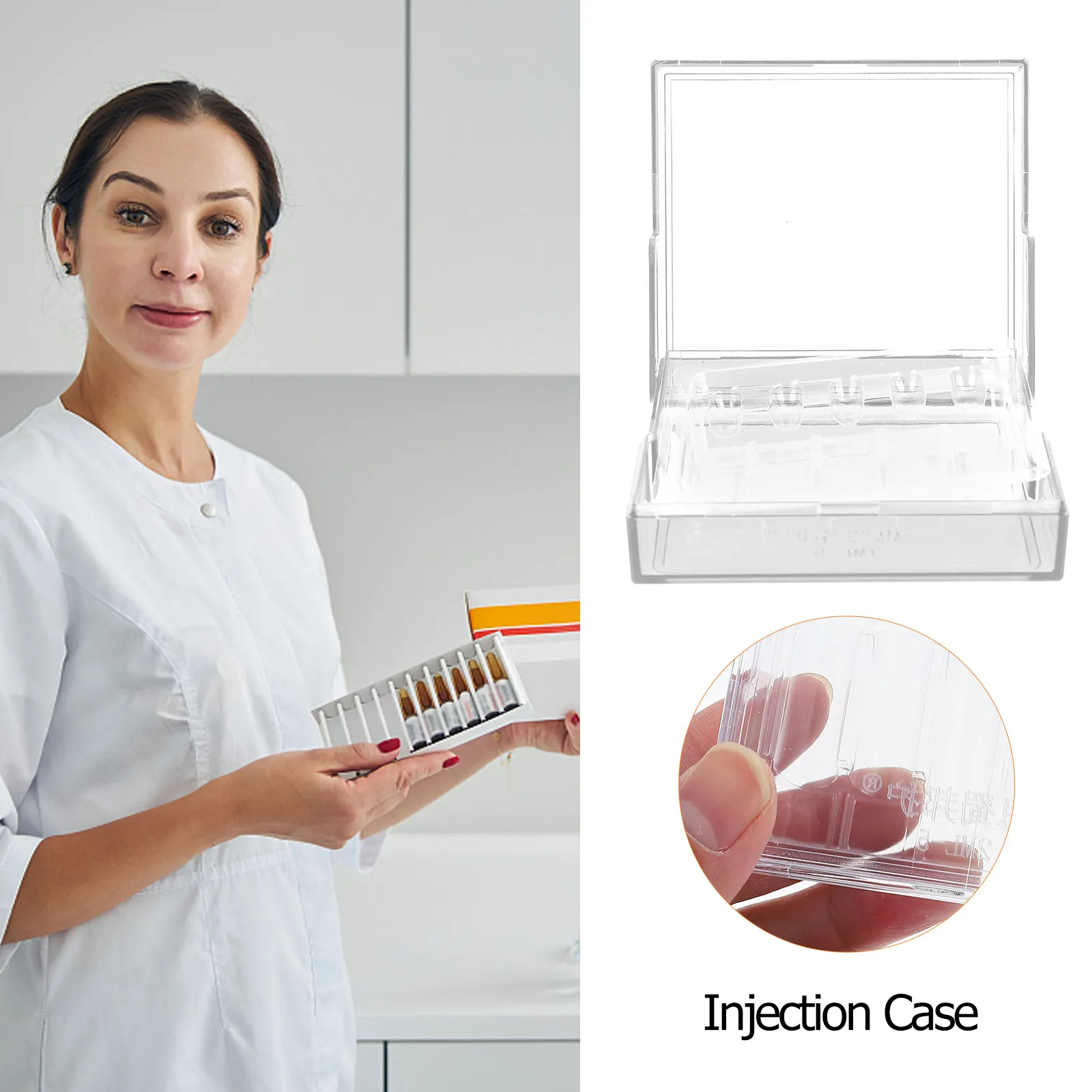 Light-Proof Injection Box Smooth Surface Hospital Clinic Syringe Holder Storage Injection Case Container