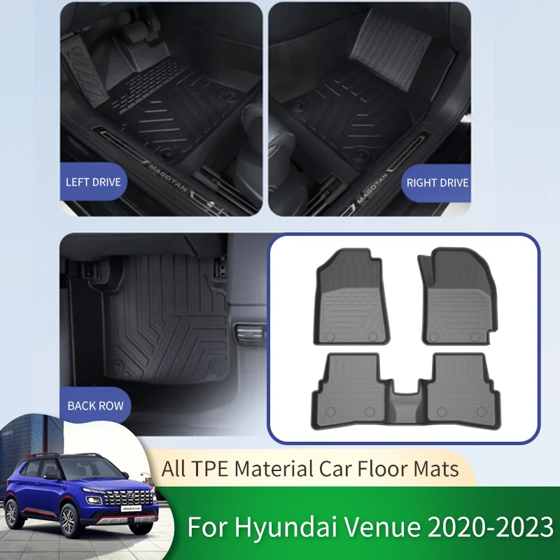 

Для Hyundai Venue Elite QX 2020 ~ 2023 2022 RHD Автомобильные водонепроницаемые нескользящие коврики Полный объемный защитный вкладыш Подушечки для ног Ковер