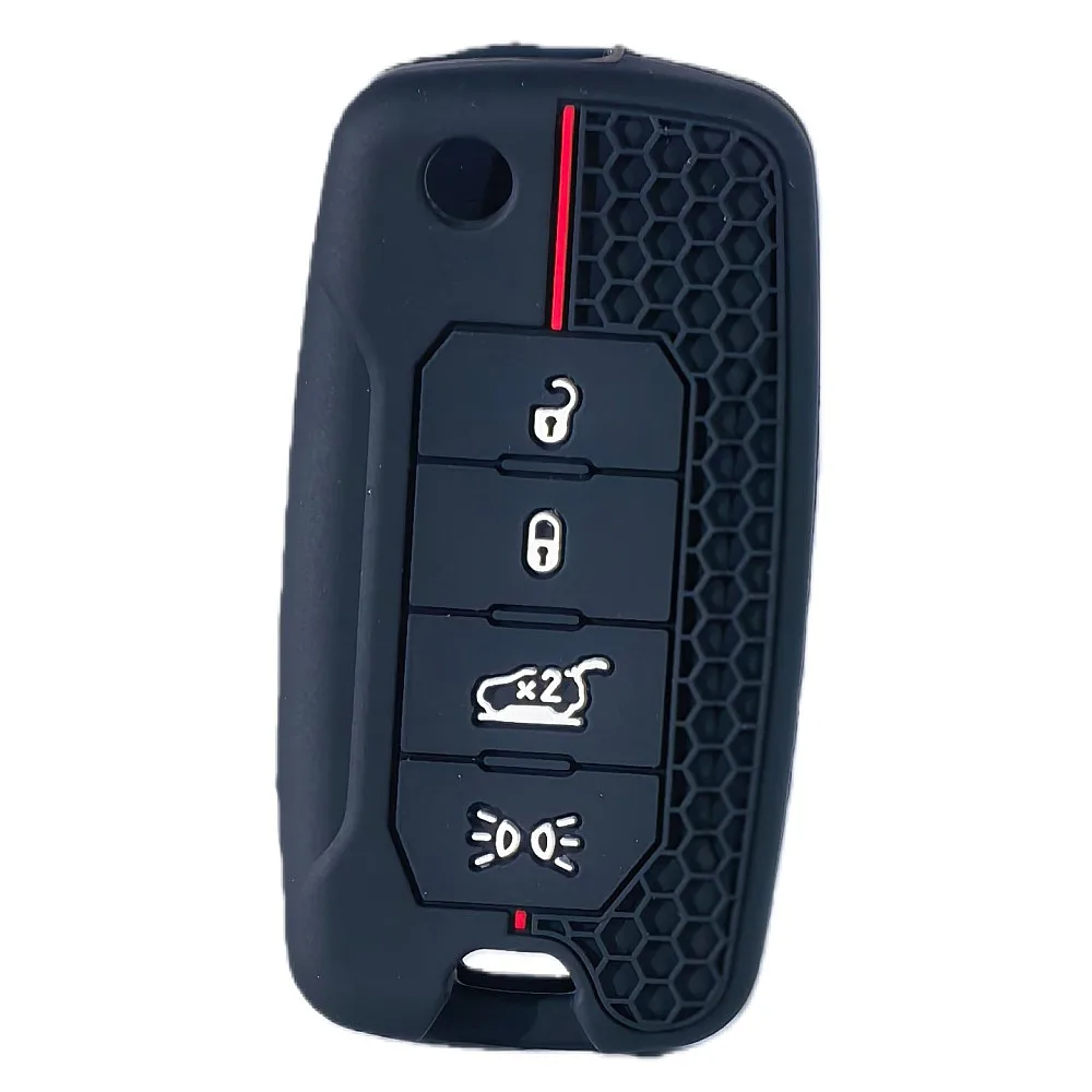 Silicone Car Remote Key Fob Cover for Jeep Cherokee Compass Renegade Grand Commander Dodge