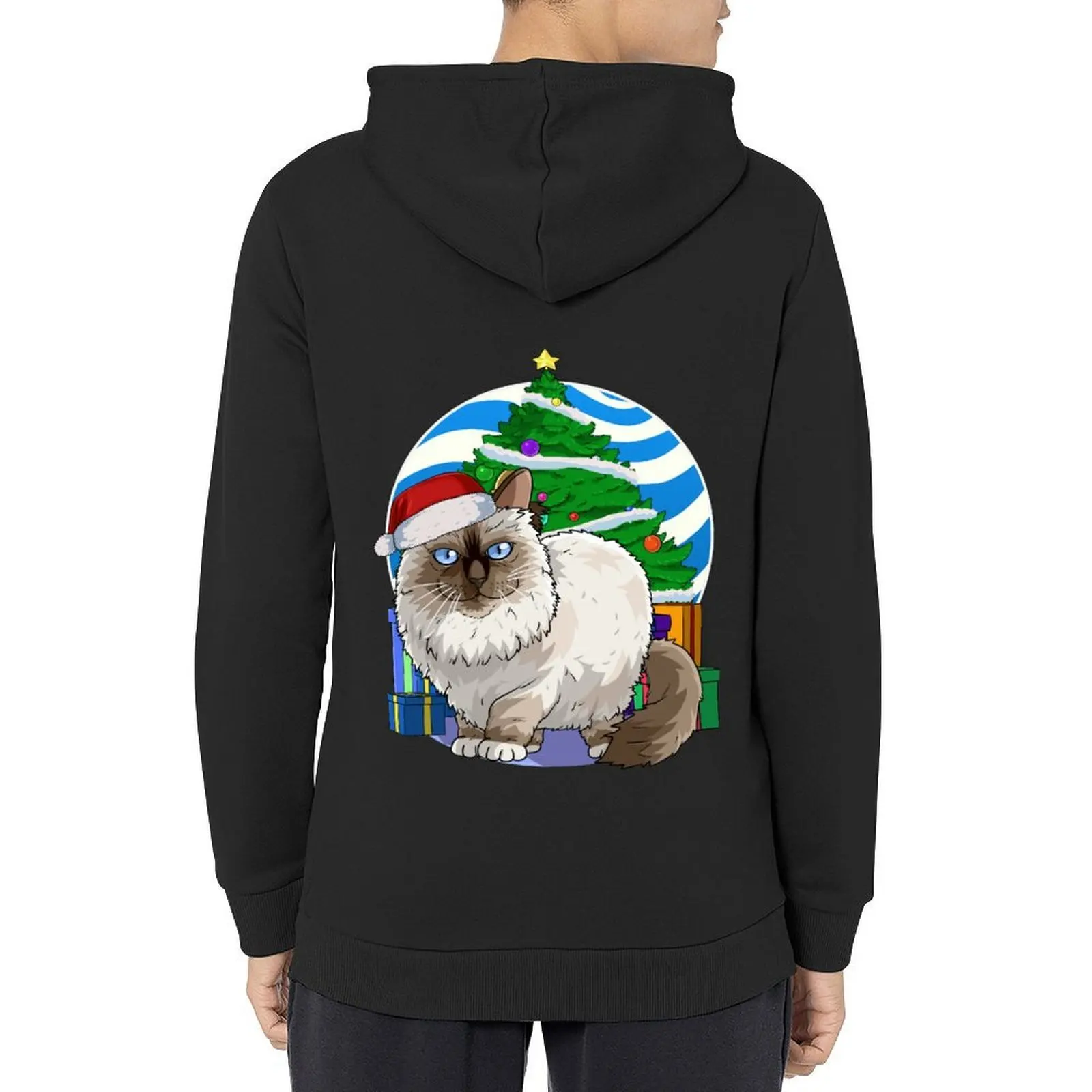 

Birman Cat Santa Christmas Tree Gift Hoodie graphic t shirts men fashion men mens designer clothes clothes for men tracksuits