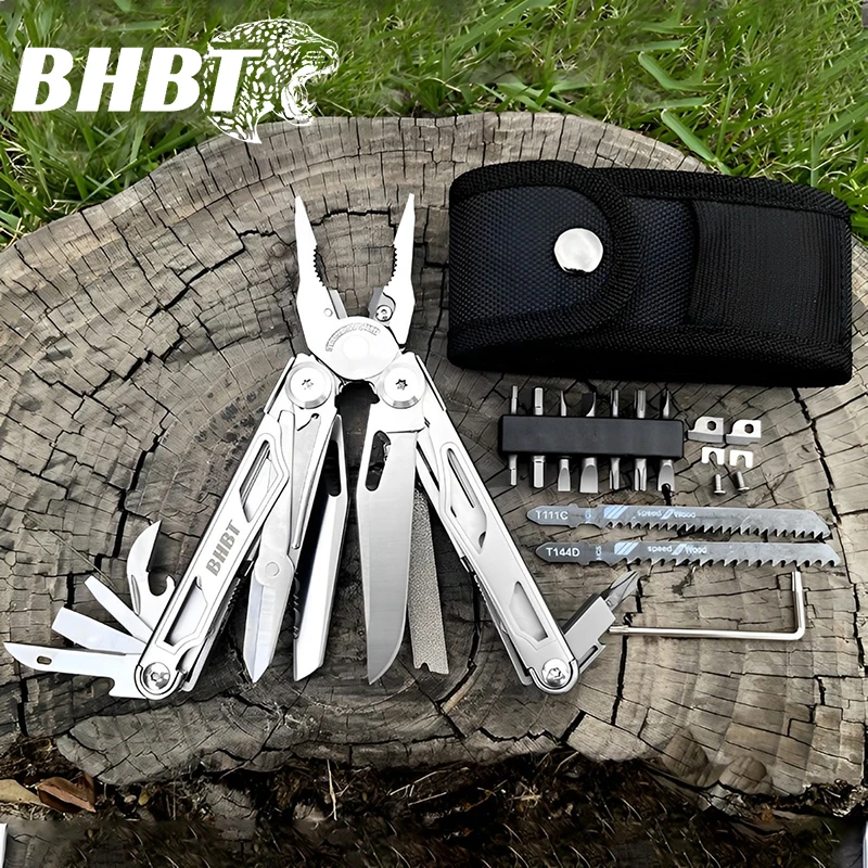 BHBT 37 in 1 Multitool Pliers Folding Multi Tool With Replaceable Saw Blade Portable EDC Outdoor Camping Survival Tools
