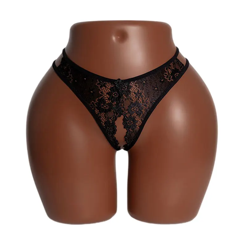 Men's Panties Sissy Crotchless Sexy Mini Thongs Pearls G-String Men Thong Sex Pants Lace Underwear Gay Porn Clothing Open Briefs